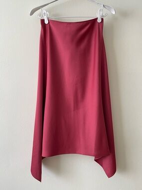 NWT BOSS Hugo Boss Vimma Draped Handkerchief Hem Crepe Midi Skirt, Size 4